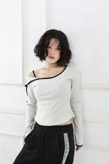 コントラストリボンTシャツ
