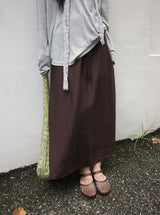 Navel Chiffon Banding Maxi Skirt