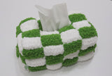 green checkerborad tissue case