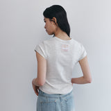 C 90S ラインベーシックTシャツ_ライトグレー