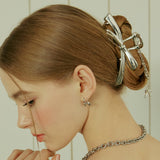 Mini Bold Ribbon One-touch Earrings
