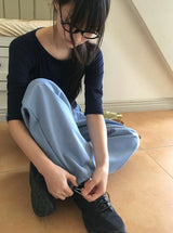 26SS★ [BAONHAUS] クリーティンスタッドコットンワイドパンツ