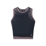 [24SS LSD COLLECTION] Women's Bleach Washing Stud Tank Top_Charcoal