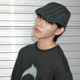 Stitch Stripe Hunting Cap (Black Denim)