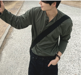 cosyharu henly-neck boonddo long-sleevd shirt