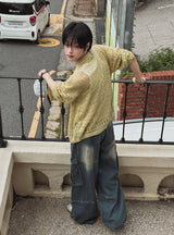 Hard Vintage Washed Cargo Denim Pants