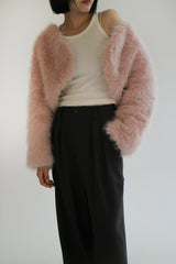 Crop fur jacket