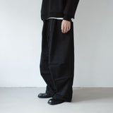 webbing belted cotton wide pants