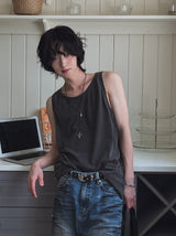 Lining Destroyed Denim Pants
