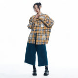 Washed Painted Check Shirt - YELLOW