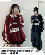 AKA King Boxy Track Collar Sweatshirt