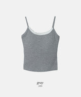 Lace Layered Cap Sleeveless (3color)