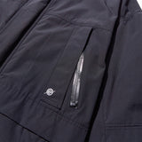 Poly Cotton RIB Double Placket Long-Jacket - GREY