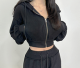 (ZIP-UP & PANTS SET!) 4 COLORS シックフリースクロップドトレーニングパンツ