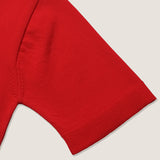 CROPPED MINIMAL KNITTED POLO SHIRT (RED)