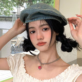 On the Moment Denim Pocket Beret  Hat  C2 WASHING BLUE