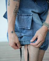 ADU CARGO BERMUDA DENIM PANTS