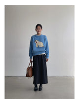 3D Embroidery Ribbon Fleece Deco Knit Sweater