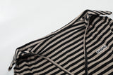 Wrap Stripe Button Slim Top