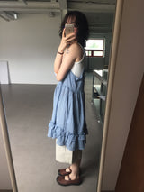 バックレスプレイドワンピース (2color)