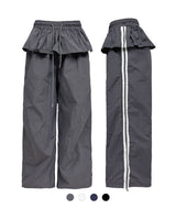 Girlish Frill Track Wide Pants
