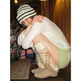 Merry 0011. Velcro Shearling Boots - 3colors