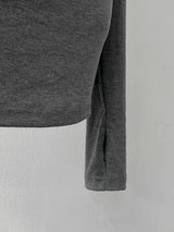 rika shirring V-neck printing T