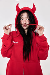 [BASIC] Devil Hoodie Red