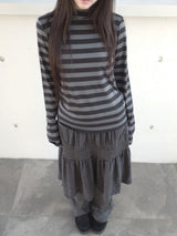 stripe mock-neck tee