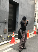 ユニセックスカミヤビンテージスターリベットワイドデニムパンツ