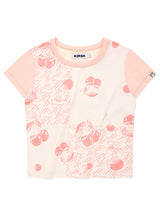 ブーケガールグラフィックカラーミックススリムフィットTシャツ [アイボリー]