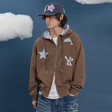 Star Dolphin Check Applique Hood Zip Up