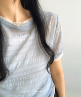 パフウィンクルシースルーショートスリーブTシャツ 4C
