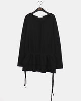 Riffon frill strap round long-sleeved T-shirt