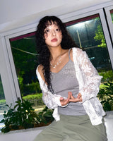 (3color) Flower Lace Soft Cardigan