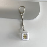 Keep Going blue yellow keycap Keyring