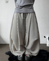 Surpassing 5,000 units sold Striped Linen Balloon Parachute Long Pants 3 Color 