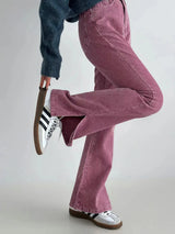 Winery Corduroy Flare Pants - Pink