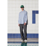 レイヤードカフスストライプシャツ / BLUE
