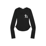 SAHARA LEOPARD CROSS BACK LOGO U-NECK T (2Color)