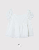 #PR Chiffon シャーリング半袖ブラウス (3color)