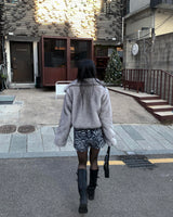 Mink crop fur jacket