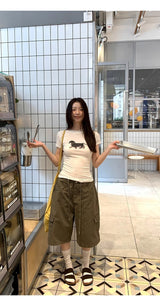 ダックスフント ラウンド スパンデックス Tシャツ