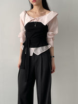 Buttery Off-Shoulder Layered Blouse