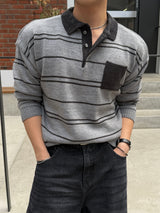 Mag pocket collar knitwear