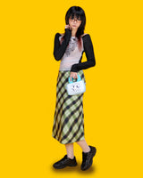 retro green long skirt
