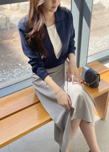Ever Buckle Strap Wrap Long Skirt