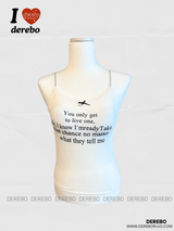 レタリングパッドキャミソールノースリーブTシャツ