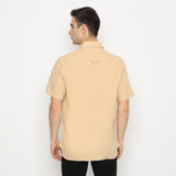 MON AKITA - Ito Men Short Sleeve Shirt Beige White