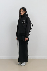 Layered Wool Skirt / Black